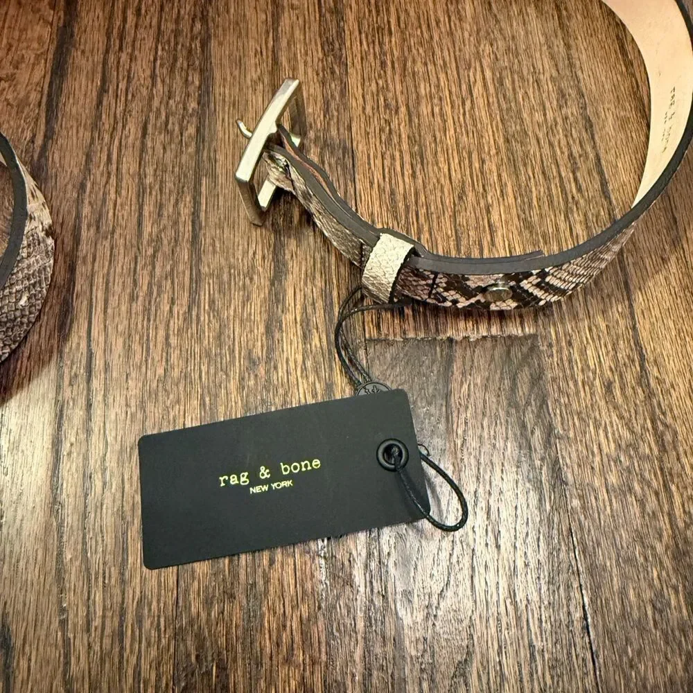 NWT Rag & Bone - Boyfriend Belt in Black/White